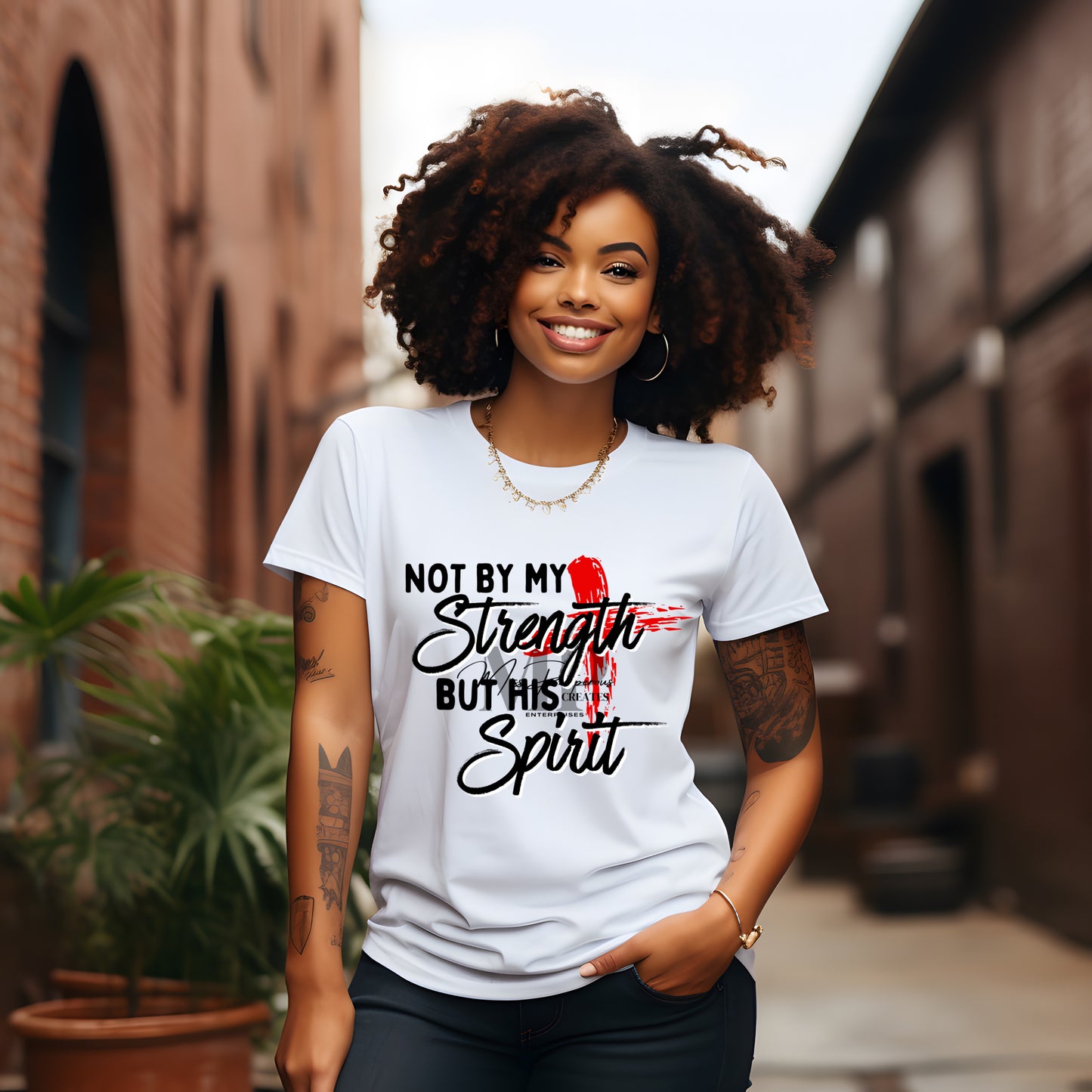Not by my Strength Statement Tee